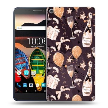 Силиконовый чехол на Lenovo Tab 3 7 Plus с принтом Новый год