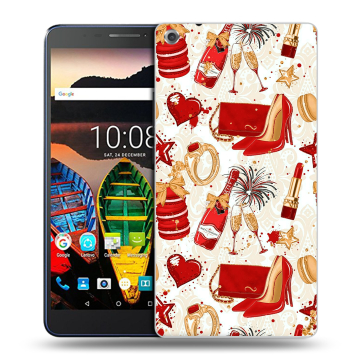 Силиконовый чехол на Lenovo Tab 3 7 Plus с принтом Новый год