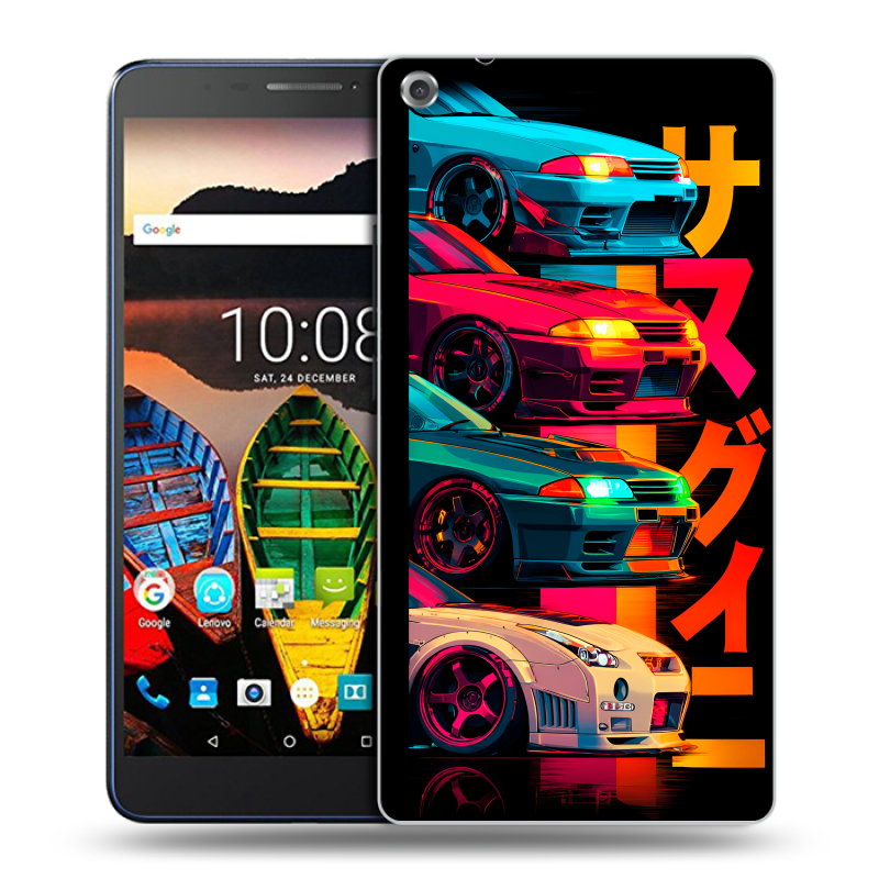 Силиконовый чехол на Lenovo Tab 3 7 Plus с принтом Гоночные машины Силиконовый чехол на Lenovo Tab 3 7 Plus с принтом Гоночные машины