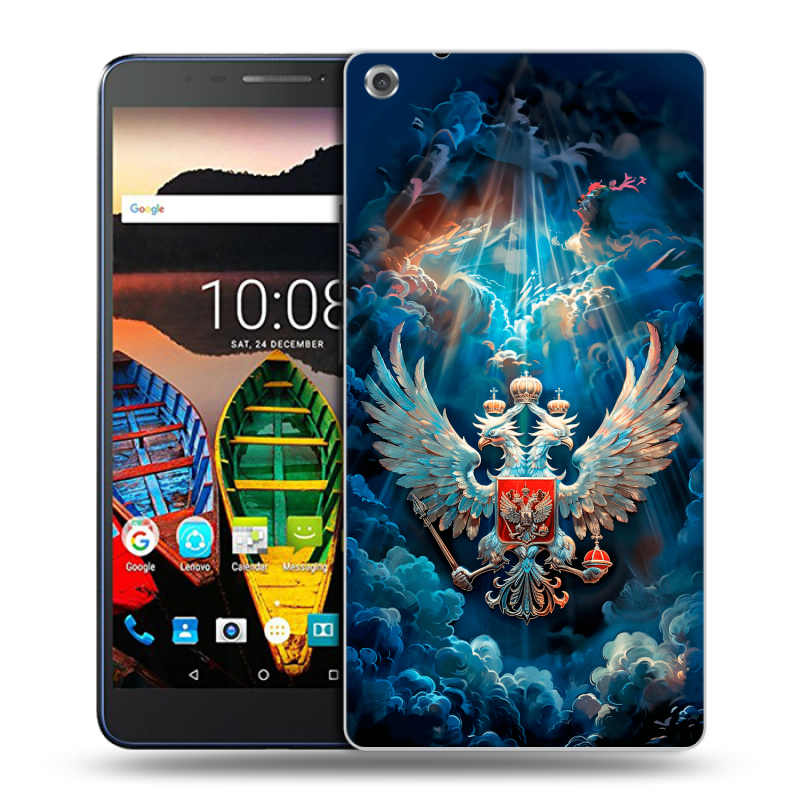 Силиконовый чехол на Lenovo Tab 3 7 Plus с принтом Герб флаг России Силиконовый чехол на Lenovo Tab 3 7 Plus с принтом Герб флаг России
