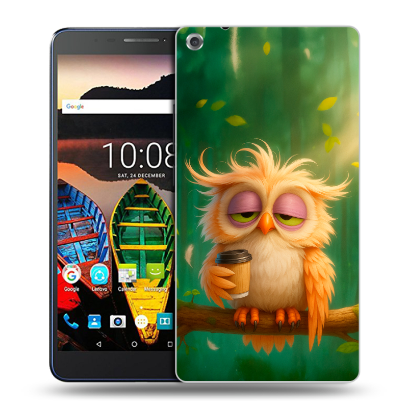 Силиконовый чехол на Lenovo Tab 3 7 Plus с принтом сова Силиконовый чехол на Lenovo Tab 3 7 Plus с принтом сова
