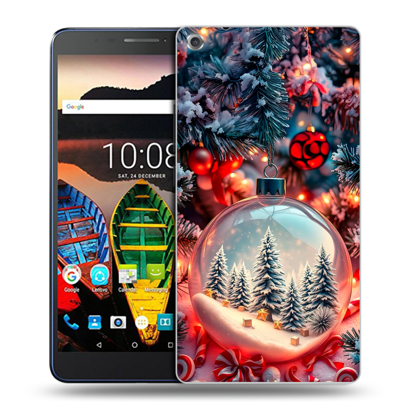 Силиконовый чехол на Lenovo Tab 3 7 Plus с принтом Новый год Силиконовый чехол на Lenovo Tab 3 7 Plus с принтом Новый год