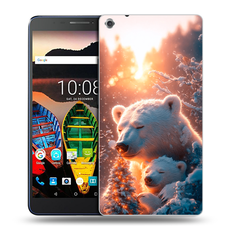 Силиконовый чехол на Lenovo Tab 3 7 Plus с принтом Новый год Силиконовый чехол на Lenovo Tab 3 7 Plus с принтом Новый год