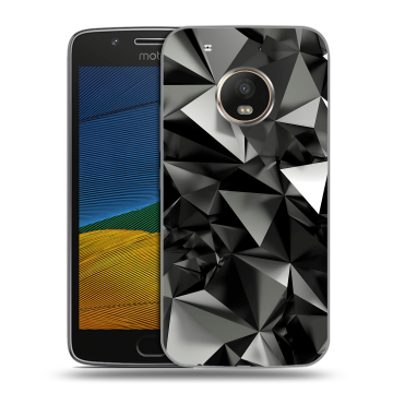 Силиконовый чехол на Lenovo Moto G5 с принтом Черные кристаллы