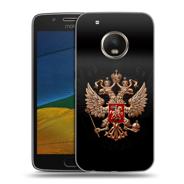 Силиконовый чехол на Lenovo Moto G5 с принтом Герб России