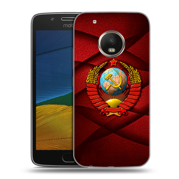 Силиконовый чехол на Lenovo Moto G5 с принтом Герб СССР