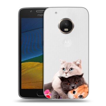 Силиконовый чехол на Lenovo Moto G5 с принтом Кошки