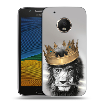 Силиконовый чехол на Lenovo Moto G5 с принтом Лев с короной
