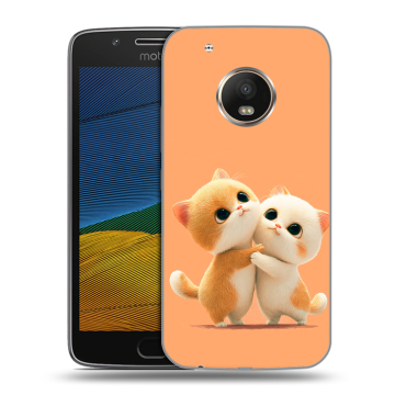 Силиконовый чехол на Lenovo Moto G5 с принтом Милые котики