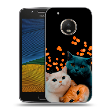 Силиконовый чехол на Lenovo Moto G5 с принтом Кошки