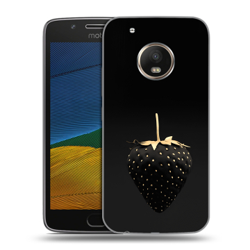 Силиконовый чехол на Lenovo Moto G5 с принтом Черная клубника