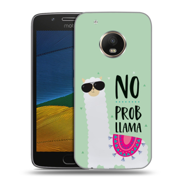 Силиконовый чехол на Lenovo Moto G5 с принтом Лама