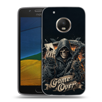 Силиконовый чехол на Lenovo Moto G5 с принтом Скелет карты