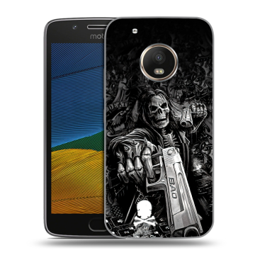 Силиконовый чехол на Lenovo Moto G5 с принтом Скелет