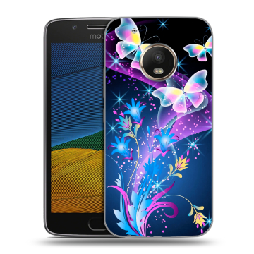 Силиконовый чехол на Lenovo Moto G5 с принтом Бабочки