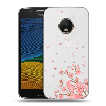 Силиконовый чехол на Lenovo Moto G5 с принтом Ветка сакуры