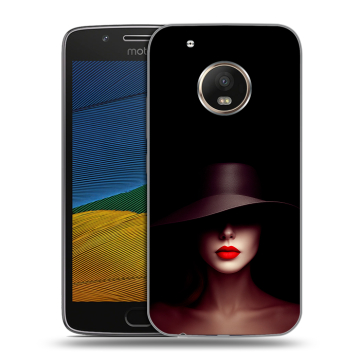 Силиконовый чехол на Lenovo Moto G5 с принтом Девушка в шляпе