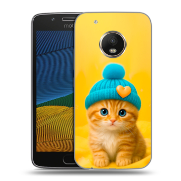 Силиконовый чехол на Lenovo Moto G5 с принтом Котенок в шапке