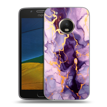 Силиконовый чехол на Lenovo Moto G5 с принтом Мрамор