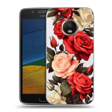 Силиконовый чехол на Lenovo Moto G5 с принтом Розы
