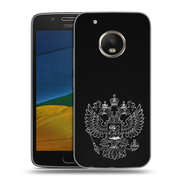 Силиконовый чехол на Lenovo Moto G5 с принтом Герб России
