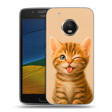 Силиконовый чехол на Lenovo Moto G5 с принтом котенок