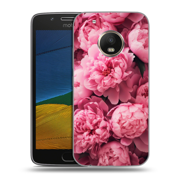 Силиконовый чехол на Lenovo Moto G5 с принтом цветы пионы