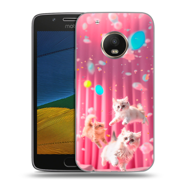 Силиконовый чехол на Lenovo Moto G5 с принтом милые котики