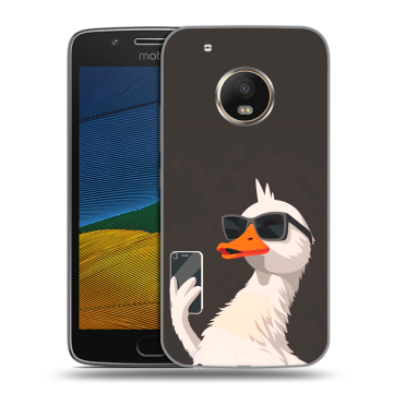 Силиконовый чехол на Lenovo Moto G5 с принтом утка в очках