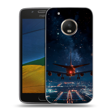 Силиконовый чехол на Lenovo Moto G5 с принтом самолет