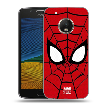 Силиконовый чехол на Lenovo Moto G5 с принтом человек паук spiderman