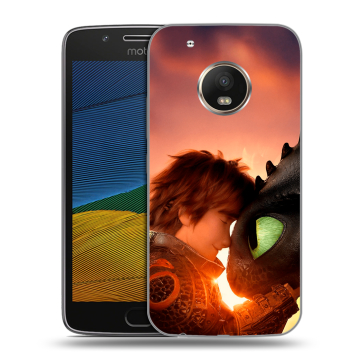 Силиконовый чехол на Lenovo Moto G5 с принтом Как приручить дракона