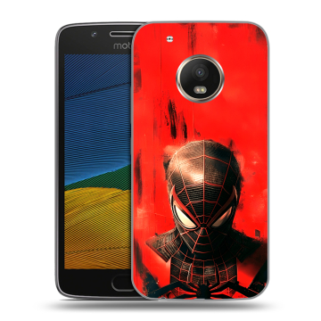Силиконовый чехол на Lenovo Moto G5 с принтом человек паук spiderman