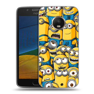 Силиконовый чехол на Lenovo Moto G5 с принтом Миньоны