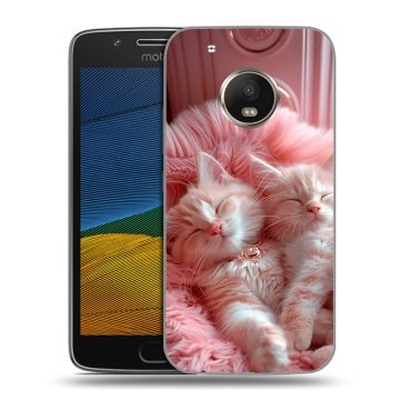 Силиконовый чехол на Lenovo Moto G5 с принтом котята котики