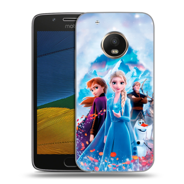 Силиконовый чехол на Lenovo Moto G5 с принтом Холодное сердце Frozen