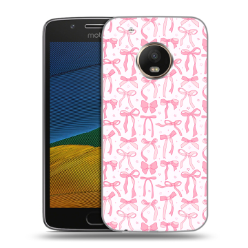 Силиконовый чехол на Lenovo Moto G5 с принтом Розовые бантики