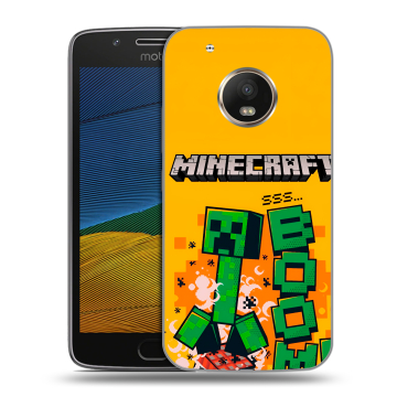 Силиконовый чехол на Lenovo Moto G5 с принтом Майнкрафт Minecraft