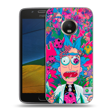 Силиконовый чехол на Lenovo Moto G5 с принтом Рик и Морти Rick Morty