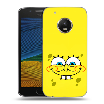 Силиконовый чехол на Lenovo Moto G5 с принтом спанчбоб спанч боб