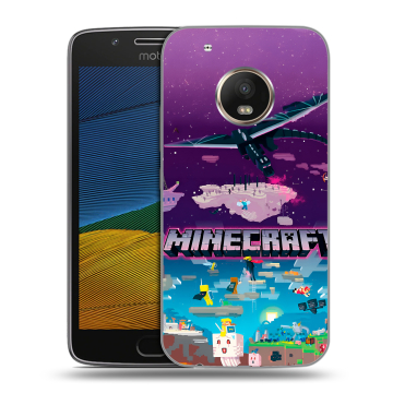 Силиконовый чехол на Lenovo Moto G5 с принтом Майнкрафт Minecraft