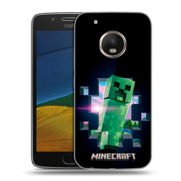 Силиконовый чехол на Lenovo Moto G5 с принтом Майнкрафт Minecraft