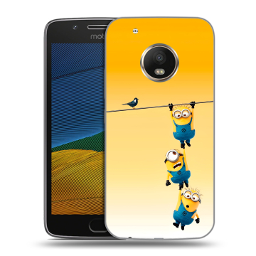Силиконовый чехол на Lenovo Moto G5 с принтом Миньоны