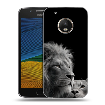 Силиконовый чехол на Lenovo Moto G5 с принтом Лев кошки