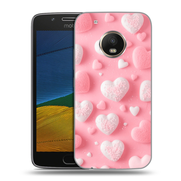 Силиконовый чехол на Lenovo Moto G5 с принтом Сердечки
