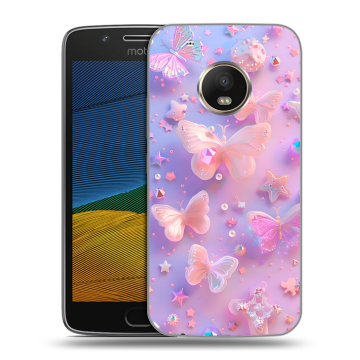 Силиконовый чехол на Lenovo Moto G5 с принтом Бабочки