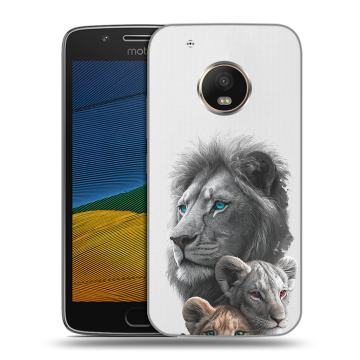 Силиконовый чехол на Lenovo Moto G5 с принтом Львы
