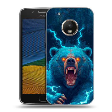 Силиконовый чехол на Lenovo Moto G5 с принтом Медведь