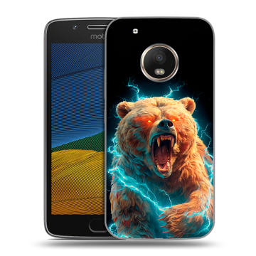 Силиконовый чехол на Lenovo Moto G5 с принтом Медведь