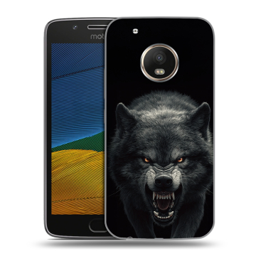 Силиконовый чехол на Lenovo Moto G5 с принтом Волк